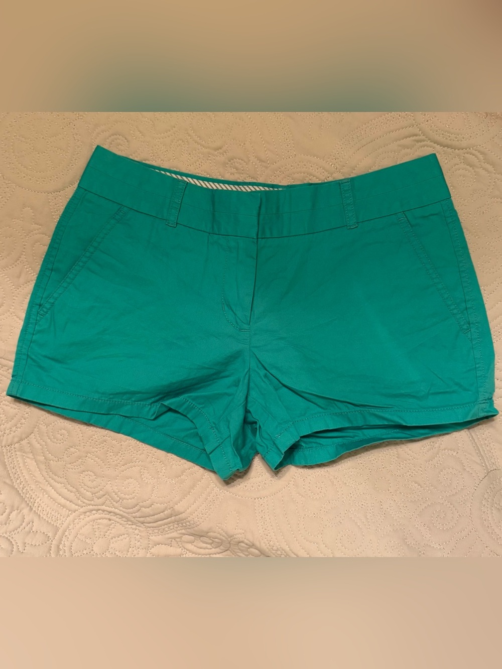 J. Crew Bright Teal High-Rise Chino Shorts